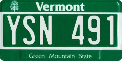 VT license plate YSN491