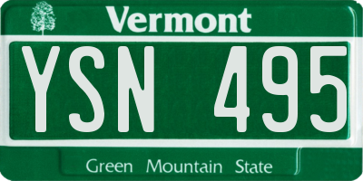 VT license plate YSN495
