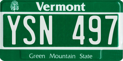 VT license plate YSN497