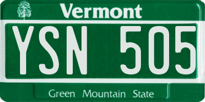 VT license plate YSN505