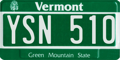 VT license plate YSN510