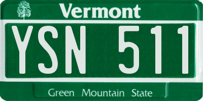 VT license plate YSN511