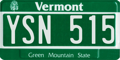 VT license plate YSN515