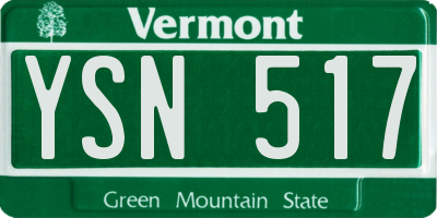 VT license plate YSN517