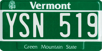 VT license plate YSN519