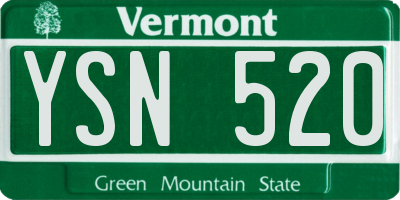 VT license plate YSN520