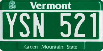 VT license plate YSN521