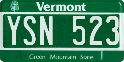 VT license plate YSN523