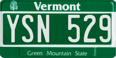 VT license plate YSN529
