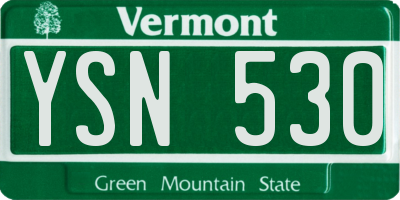 VT license plate YSN530