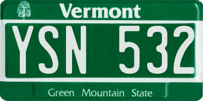 VT license plate YSN532