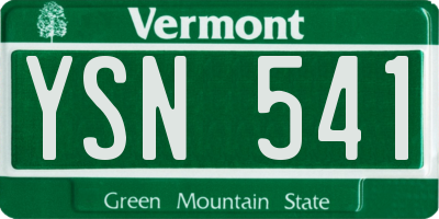 VT license plate YSN541