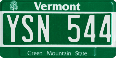 VT license plate YSN544