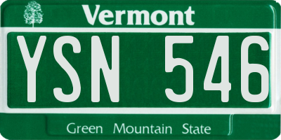 VT license plate YSN546