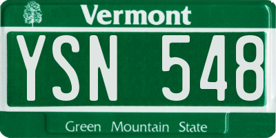 VT license plate YSN548