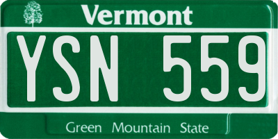 VT license plate YSN559