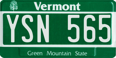 VT license plate YSN565