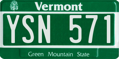 VT license plate YSN571