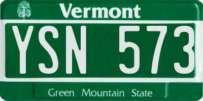 VT license plate YSN573