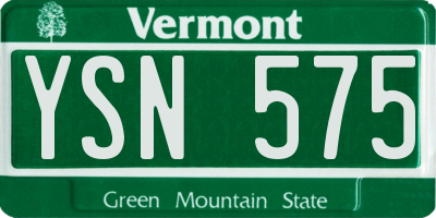 VT license plate YSN575