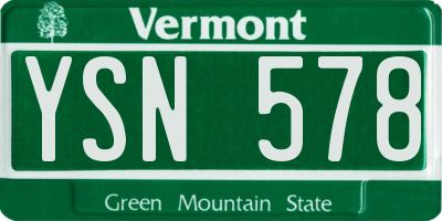 VT license plate YSN578