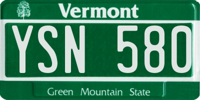 VT license plate YSN580