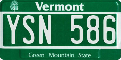 VT license plate YSN586