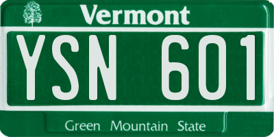 VT license plate YSN601