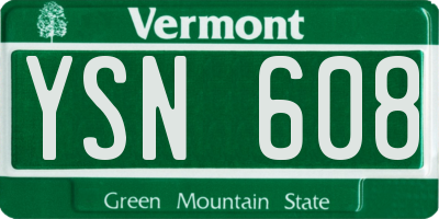 VT license plate YSN608