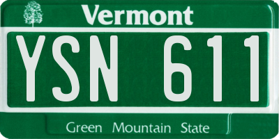 VT license plate YSN611