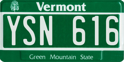 VT license plate YSN616