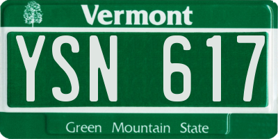 VT license plate YSN617