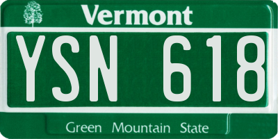 VT license plate YSN618