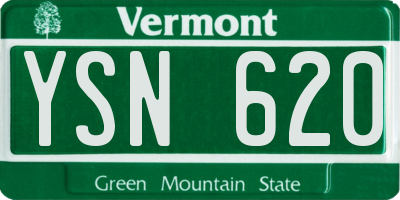 VT license plate YSN620