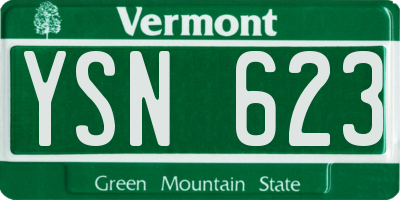 VT license plate YSN623