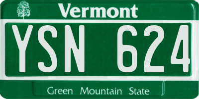 VT license plate YSN624