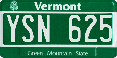 VT license plate YSN625