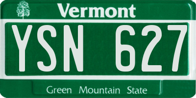 VT license plate YSN627