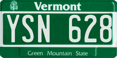 VT license plate YSN628
