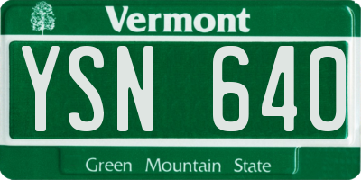 VT license plate YSN640