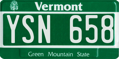 VT license plate YSN658