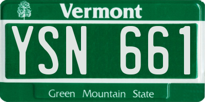 VT license plate YSN661