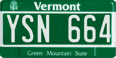 VT license plate YSN664