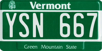 VT license plate YSN667