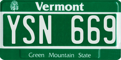 VT license plate YSN669