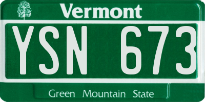 VT license plate YSN673