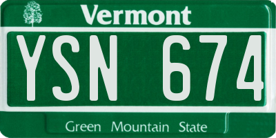 VT license plate YSN674