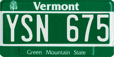 VT license plate YSN675