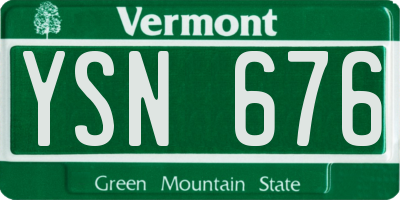 VT license plate YSN676