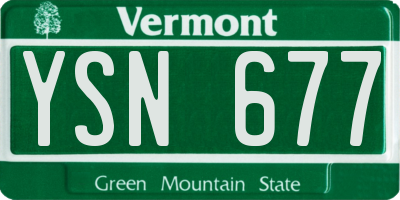 VT license plate YSN677